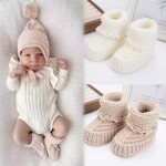 Custom Cashmere Knitted Newborn Booties, Soft Ruffle Baby Knit Slippers baby cashmere knit booties