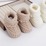 Custom Cashmere Knitted Newborn Booties, Soft Ruffle Baby Knit Slippers baby cashmere knit booties