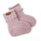 Custom Cashmere Knitted Newborn Socks, Mid‑Calf Leather Label Baby Knit Socks