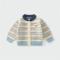 Baby Boys 100% Wool Knit Cardigan,3‑12 Months baby knitwear,Striped Color Block Button‑Up Sweater