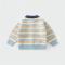 Baby Boys 100% Wool Knit Cardigan,3‑12 Months baby knitwear,Striped Color Block Button‑Up Sweater