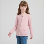 Wholesale Girl's Alpaca Cashmere Cardigan with Pockets From China