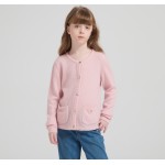Wholesale Girl's Alpaca Cashmere Cardigan with Pockets From China