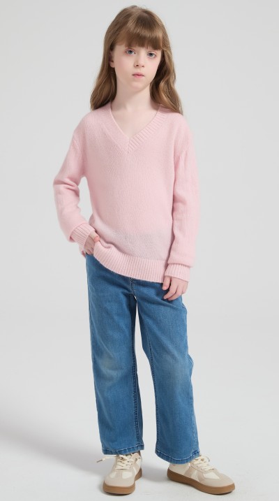 New Design Kid's Alpaca  Cashmere V-neck Sweater From China