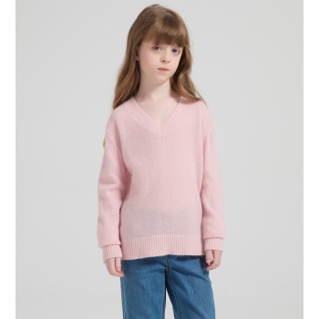New Design Kid's Alpaca  Cashmere V-neck Sweater From China