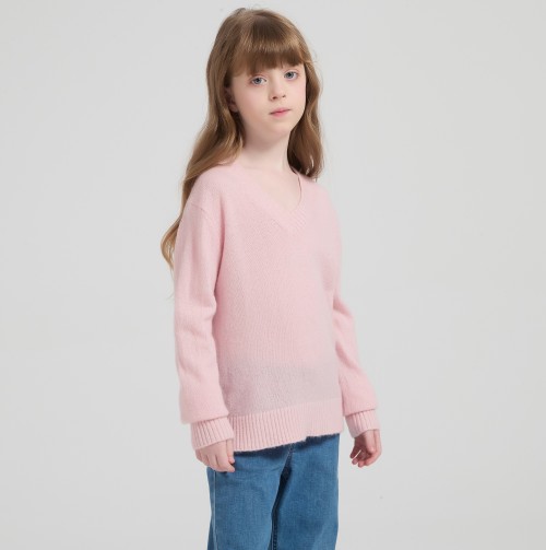 New Design Kid's Alpaca  Cashmere V-neck Sweater From China