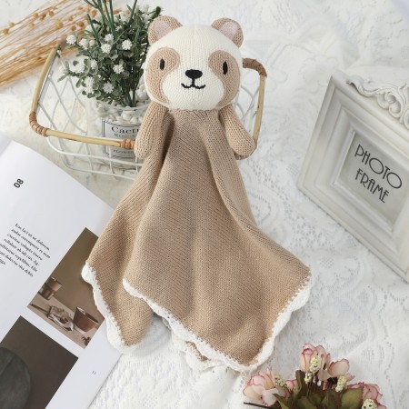 95/5 cotton/cashmere Soft Knitted Raccoon Lovey Comforter