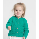 Wholesale  Wool Cashmere Girl Cable Green Thick Cardigan Sweater China Vendor