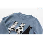 Wholesale Girl Cashmere Sweater With Cat Pattern Crewneck China Supplier