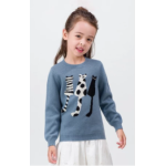 Wholesale Girl Cashmere Sweater With Cat Pattern Crewneck China Supplier