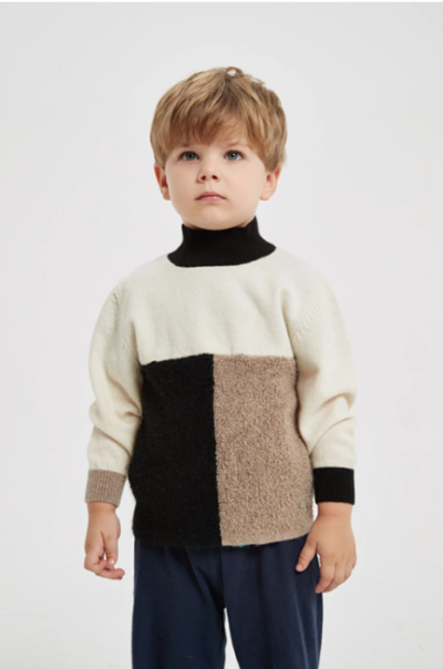 Chinese Wholesale High Quality Boy's Turtleneck Pure Cashmere Pullover Sweater In Multi Colors