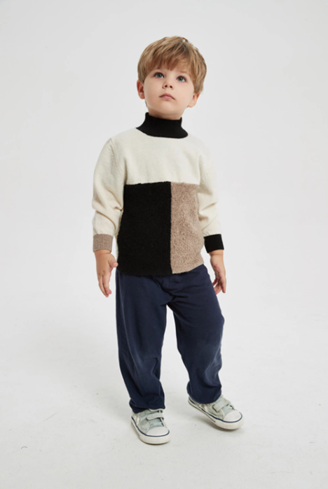 Chinese Wholesale High Quality Boy's Turtleneck Pure Cashmere Pullover Sweater In Multi Colors