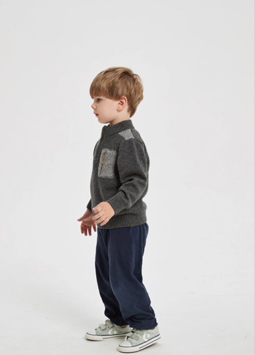 Wholesale Boy Cashmere Cardigan Sweater In Multi Colors With Pockets