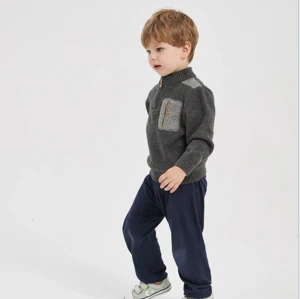 Wholesale Boy Cashmere Cardigan Sweater In Multi Colors With Pockets