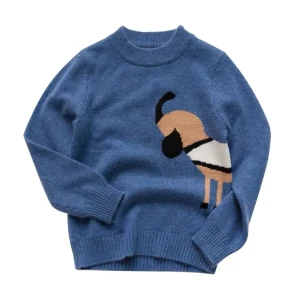 Wholesale Boy Crew Neck Cashmere Sweater With Horse Pattern China Vendor