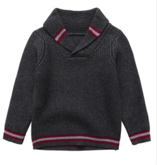 Wholesale Cashmere Bathrobe Collar Sweater With Strip For Boy China Vendor