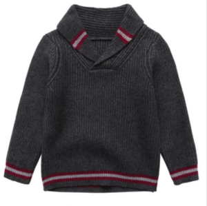 Wholesale Cashmere Bathrobe Collar Sweater With Strip For Boy China Vendor