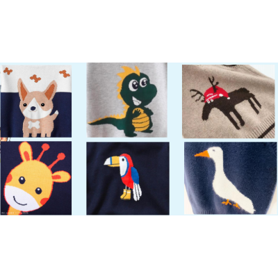 Wholesale Custom Personalized Kid's sweater Latest Animals Jacquard Pattern From CHINA