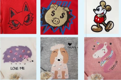 Wholesale Custom Personalized Kid's sweater Sequin Embroidery Pattern From Chinese Factory