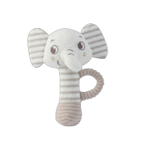95/5 cotton/cashmere knitted audible baby rattle in elephant