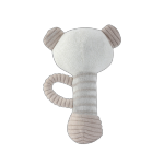 95/5 cotton/cashmere knitted audible baby rattle in bear