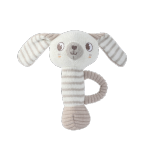 95/5 cotton/cashmere knitted audible baby rattle in rabbit