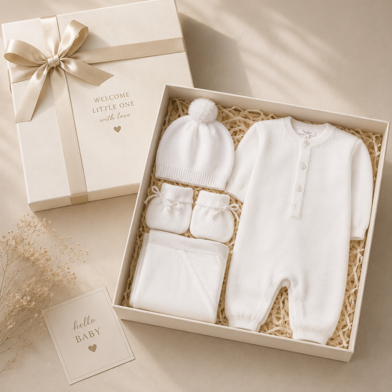 Ready to ship newborn pure cashmere knitted kits,MOQ≥US$300,Free shipping worldwide by YunExpress,Newborn cashmere gift box