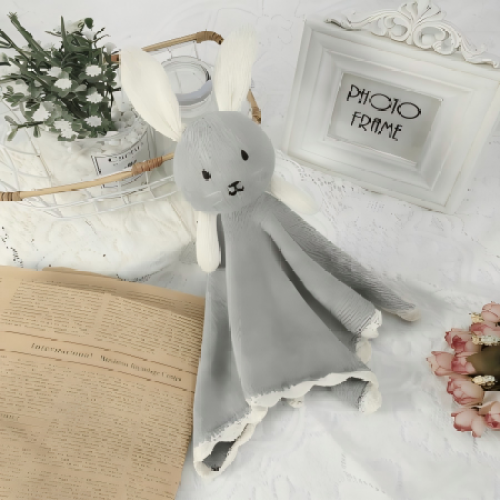 95/5 cotton/cashmere Soft Knitted Bunny Lovey Comforter