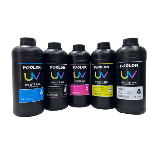 FCOLOR 1000ML Soft And Hard UV DTF Ink For I3200 And XP600 Printhead UV Digital Printing Flatbed Printer Machine