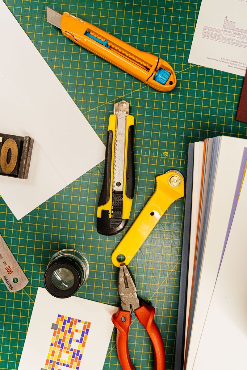 Printing tools and supplies close-up