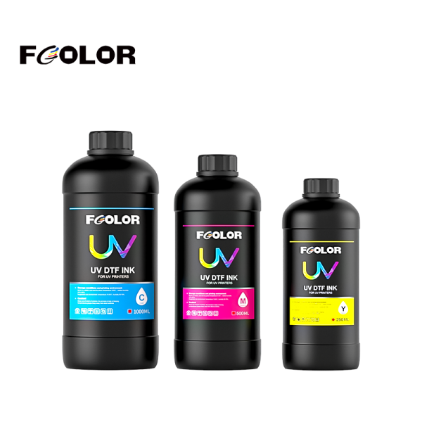 FCOLOR 1000ML Soft And Hard UV DTF Ink For I3200 And XP600 Printhead UV Digital Printing Flatbed Printer Machine