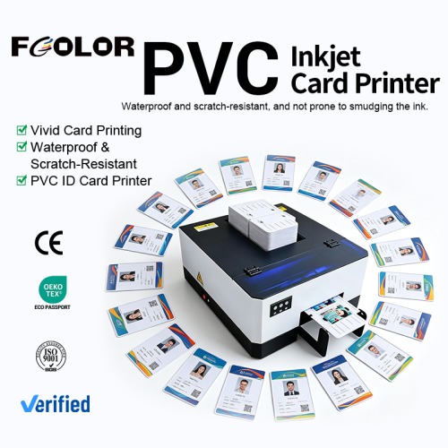 Small 6 colors PVC ID Card Printer Single Sided Business Plastic Card Printers