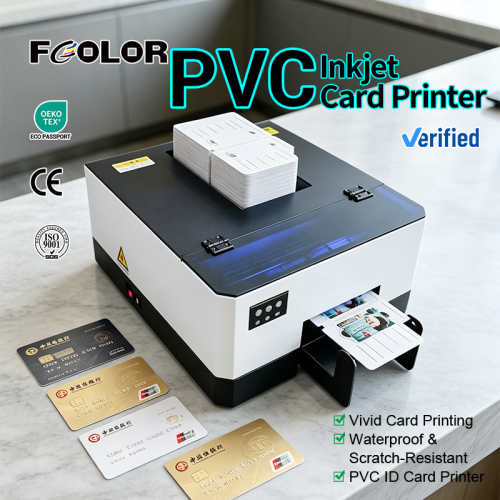 Small 6 colors PVC ID Card Printer Single Sided Business Plastic Card Printers