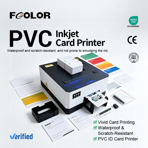 Small 6 colors PVC ID Card Printer Single Sided Business Plastic Card Printers
