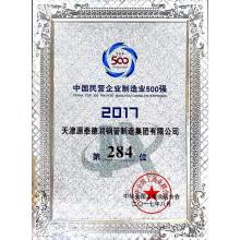 OMG！Square and Rectangular HWS enterprise enters into CHINA TOP 500 PRIVATE ENTERPRISE !