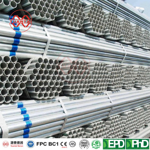 China GI round steel pipe factory yuantaiderun