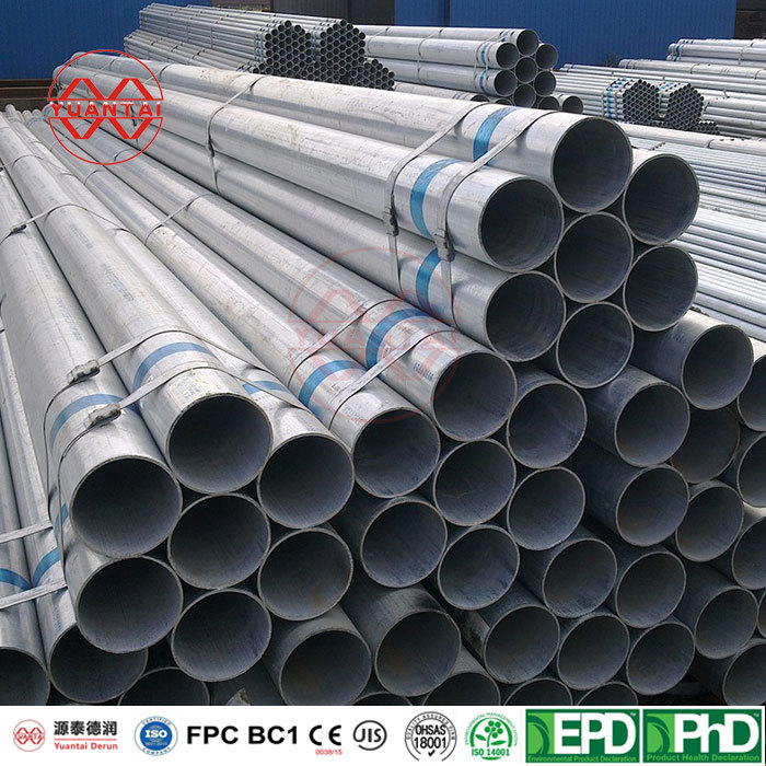 hot GI round steel pipes manufacturer yuantaiderun