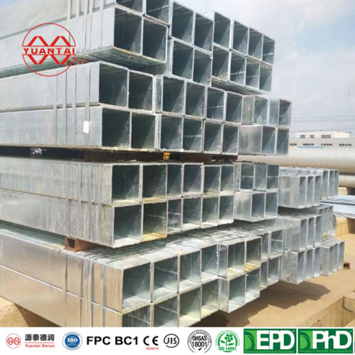 Hot dip galvanized square pipe for steel structure