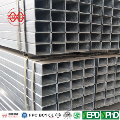 Hot dip galvanized square pipe for steel structure