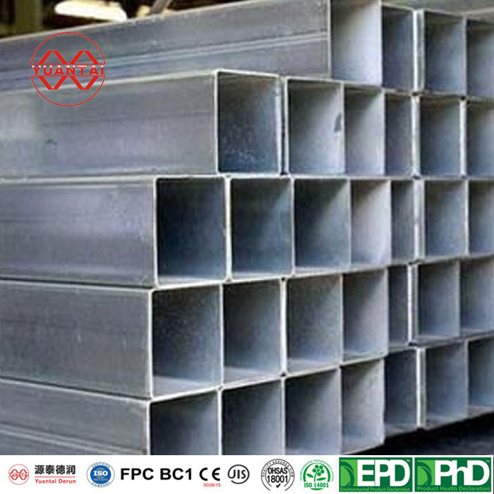 hot dip galvanized square steel tube China yuantaiderun