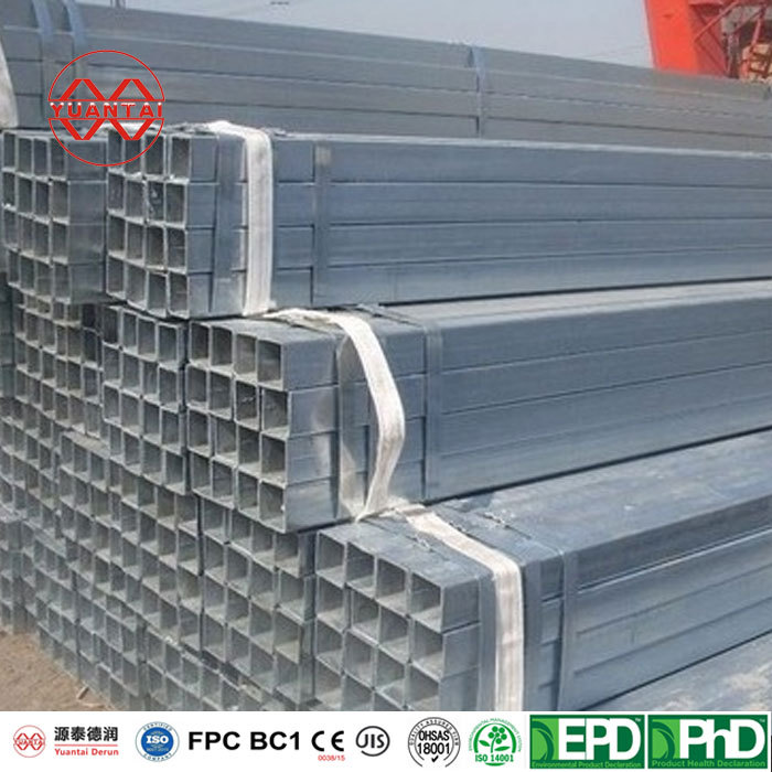 hot dip galvanized rectangular pipe factory China