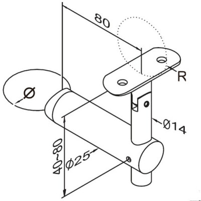 Adjustable balustrade handrail bracket