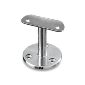 Handrail support flat mount to tube