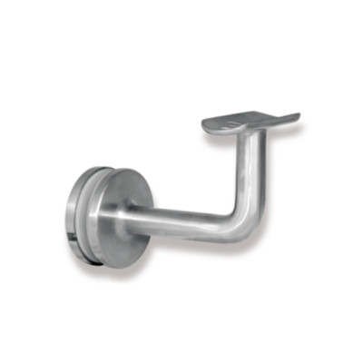 Glass to handrail bracket with fixed slim stem