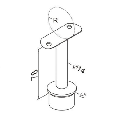Handrail saddle fixed for round balustrade