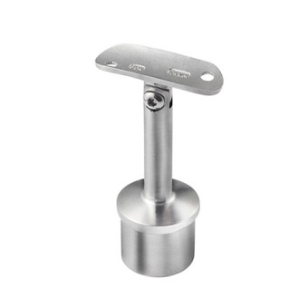 Adjustable handrail saddle for round balustrade