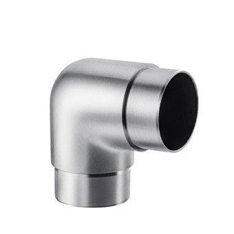 Smooth radius tube connector for round railing 90 degree