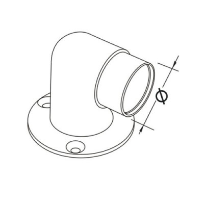 Stainless steel tube flange flat to round railing