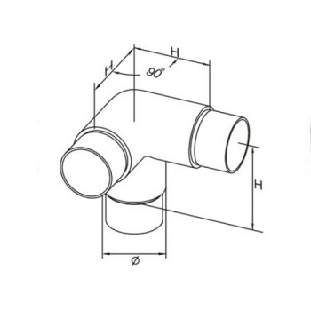 Three way tube connector for modular railing