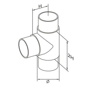 Tee shaped tube connector for modular handrail system